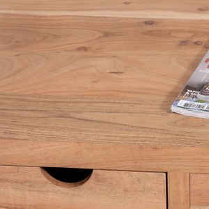 Table basse rectangulaire Vandana Golden Flow en acacia massif Nüma 100 cm avec tiroirs - Product Image 4