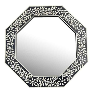 Floral Design Mother of Pearl Inlay <b>Mirror</b> Handmade Decorative Wooden Frame <b>Wall</b> <b>Mirror</b> Restaurant or Bathroom Decor - Product Image 6