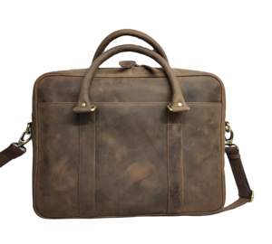 Sac à bandoulière en cuir Crazy Horse pour ordinateur portable, grande capacité, pour hommes et femmes, vente en gros - Product Image 1