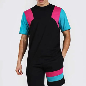 New Arrival Product Men Summer Short Sleeve T Shirts And Shorts Set 2024 Summer Jogging Men Twin Sets 100% Cotton <b>Knitted</b> - Product Image 3
