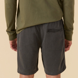 Shorts Bermuda en Coton Uni pour Homme, Taille Élastiquée avec Cordon de Serrage, Coupe Décontractée, Taille Moyenne avec Poches, Tissu Tricoté Respirant en Polaire - Product Image 2