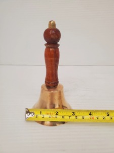 Popular <b>Brass</b> Hand <b>Bell</b> High Quality With Wooden Handle For Outdoor Camping Alert Sound And Daily Use Clear <b>Brass</b> Hand <b>Bell</b> - Product Image 3