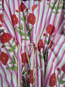 Ropa de Dormir Talla Grande, Estilo Coreano, Kaftán para Mujer con Mangas, Estampado Floral, Hecho a Mano, de Algodón, Ligero, Estilo Boho, para la Playa - Product Image 3