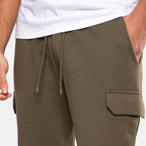 Pantalones Cortos Cargo para Hombre, 100% Algodón, Cintura Media, Cierre con Cordón, Color Sólido, Casual, Transpirable, Largo Bermuda, con Bolsillos - Product Image 1