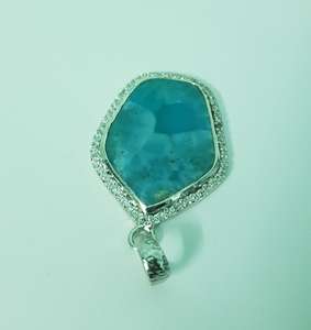 Colgante de Larimar en Plata de Ley 925, Joyería de Piedra Preciosa Natural Hecha a Mano, Elegante Regalo para Mujer, Estilo Oceánico - Product Image 3