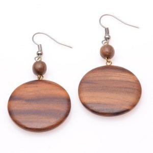 Pendientes de Madera Natural Pulida Hechos a Mano, Ligeros, Estilo Boho Moderno, Joyería Étnica Colgante para Mujer, Moda Ecológica - Product Image 5
