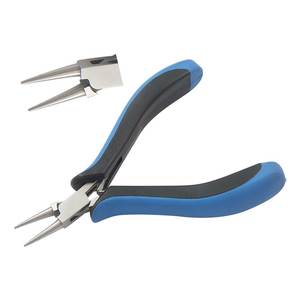Alicates de nariz con asas ergonómicas negras y azules articuladas con resorte liso de 120mm para fabricación de joyas, manualidades, aplicación de circlip de pesca - Product Image 1