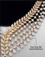 Ensemble collier ras-de-cou élégant vert émeraude inspiré des feuilles royales, avec maille en CZ et moissanite, pour femme, idéal pour mariage et occasions spéciales