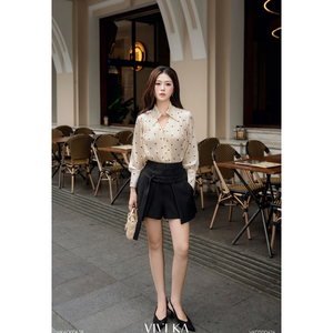 เสื้อเชิ้ตผ้าไหมซาตินสำหรับผู้หญิง VIVI KA ปกคอปก แขนยาว สไตล์ลำลอง ใส่ได้ทุกฤดู รองรับการสั่งตัวอย่าง 7 วัน - Product Image 4