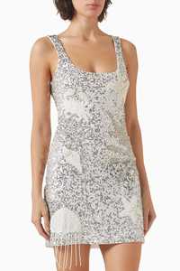 Robe mini moulante argentée pour femme - Sans manches, col halter, en spandex/polyester écologique, coupe ajustée, idéale pour les mariages et les soirées d'été - Product Image 3