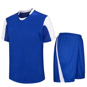 เสื้อยืดคอกลมสีน้ำเงิน แต่งขอบปกสีขาว ชุดยูนิฟอร์มสั่งทำพิเศษ - Product Image 1