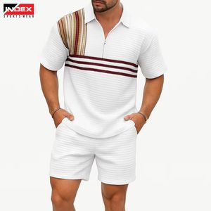Conjunto de Camiseta Polo y Pantalones Cortos Deportivos para Hombre, Ropa Deportiva de Secado Rápido y Transpirable para Gimnasio, Correr y Verano - Product Image 1