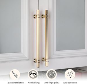 Handmade Brass Cabinet Pull Handles <b>Set</b> of 2 Gold Drawer Handles Long <b>Bar</b> Handles for Kitchen Cabinets Furniture Wardrobe Almira - Product Image 2