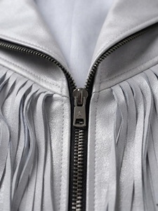 Veste pour homme Ever Glow en cuir de mouton blanc, col montant, fermeture éclair, coupe classique, automne, écologique, imperméable, grande taille - Product Image 3