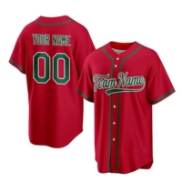 Maillot de baseball personnalisé pour hommes, manches courtes, nom et numéro personnalisés, col de baseball en polyester respirant, imprimé par sublimation, 220g