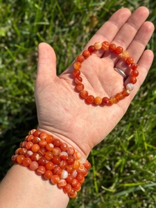 Hot Sale Premium Grade Feng Shui <b>Red</b> Sardonyx Crystal Beaded <b>Bracelet</b> Handmade Women's Men's Natural Healing Stone Elastic - Product Image 3