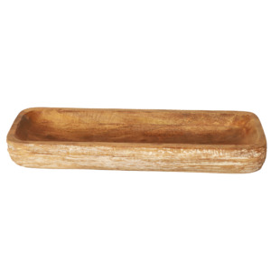 Plateaux de service ronds en bois faits à la main ST-001 |   Décoration de mariage au design moderne du milieu du siècle - Product Image 2