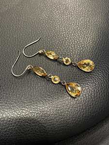 Citrine Drop <b>Earrings</b> Sterling Silver <b>Earrings</b> November Birthstone Women Jewelry <b>Handmade</b> <b>Earrings</b> Gift For Her Elegant Fashion - Product Image 3