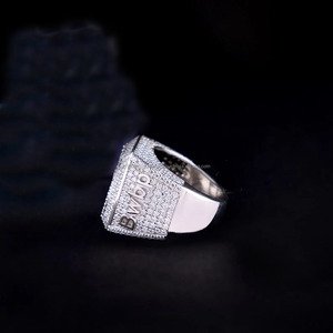 Custom Iced <b>Initial</b> Letter Moissanite Champion Hip Hop Bling <b>Ring</b> for Men's- Birthday Anniversary Gift in 925 Sterling Silver - Product Image 2
