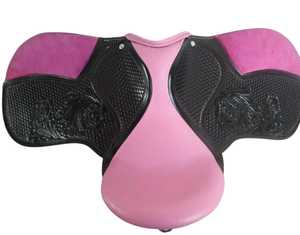 Silla de Montar de Cuero Rosa y Negra para Salto Ecuestre |   Silla de montar ecuestre inglesa | Conducción Cómoda |   Todos los tamaños disponibles personalizados - Product Image 3