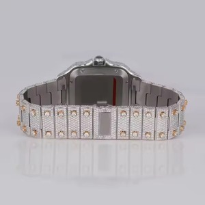 Relojes de Lujo Personalizados de Acero y Cuarzo de Alta Calidad con Diamantes Brillantes VVS Moissanite Cultivados en Laboratorio para Unisex, Proveedor Indio - Product Image 6