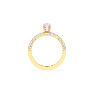 Anillos de compromiso de diamantes cultivados en laboratorio HPHT CVD de diseño de lujo REYES para mujer, oro amarillo macizo de 14 quilates, joyería fina para mujer - Product Image 5