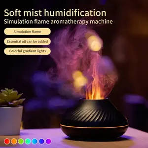 Hot Sale Flame Aroma Diffuser 130ML USB Ultrasonic Atomizer Low Noise LED Night Light Air Humidifier Auto-off Protection DQ-705