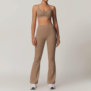 Conjuntos Deportivos de 2 Piezas para Mujer, sin Costuras, de Tela Inteligente, Transpirables, con Camisetas de Yoga y Top Deportivo Ajustado - Product Image 6