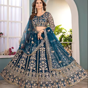 Latest Women Wedding Party Festival Wear Butterfly Net <b>Material</b> Lehenga Choli with <b>Sequins</b> Embroidery Work Recycled <b>Materials</b> - Product Image 1