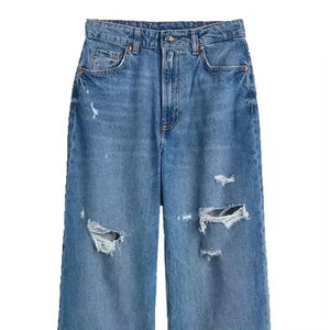 Pantalon en jean évasé pour femme, respirant, style streetwear, nouvelle collection, léger et long, très tendance. - Product Image 5