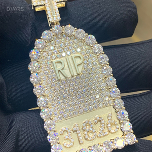 Colgante de Lujo VVS Moissanite Chapado en Rodio con Diseño de Letra/Número, Joyería Hip Hop, Plata 925 - Product Image 4