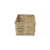 Panier de pique-nique carré UPOD en bambou naturel, rotin et jonc de mer, tressé à la main, art populaire indien, avec compartiments, écologique, direct usine