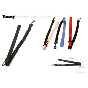 Cinturón de Seguridad para Mascotas Yommy, Arnés Elástico Negro de 70 cm para Perros en el Automóvil - Product Image 1