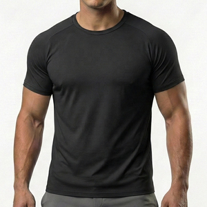 High Quality Summer Stretch Loose Casual Jersey Silk Screen Printing Solid Color Short-Sleeve Men's <b>T</b>-<b>Shirt</b> Customizable - Product Image 2