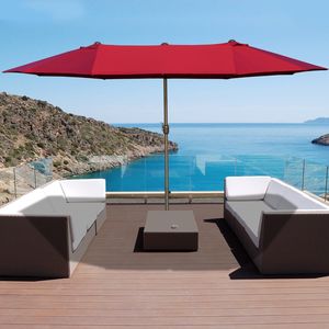 Ombrellone a braccio laterale da 4,5 m (15 piedi) con base a manovella facile per cortile e giardino, ombreggiatura rettangolare da 3 m per uso in spiaggia - Product Image 2