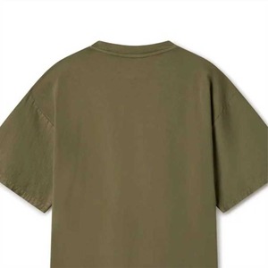 Camiseta de Manga Corta para Hombre, Color Verde Oliva, Talla Grande, Cuello Redondo, 100% Algodón, Estilo Casual, Color Sólido, Tejido Jersey, Tinte Liso - Product Image 2