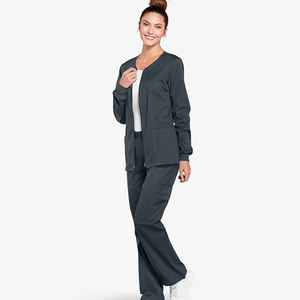 Vestes de travail pour femmes, design personnalisé, haute qualité, pour l'hiver, fermeture éclair intégrale, deux poches, coupe ajustée, vêtements de travail pour infirmières - Product Image 6