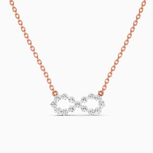 Colgante Infinity Glow con diamante cultivado en laboratorio de 0.76 quilates en oro amarillo, blanco y rosa de 9 quilates - Product Image 1