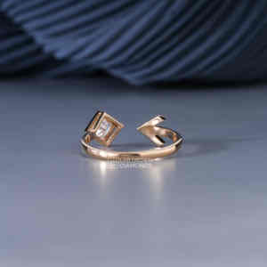 Princess Cut Lab Grown Diamond <b>Solitaire</b> <b>Ring</b> S925 Sterling <b>Silver</b> Yellow Gold Luxury 0.43ct EF+ Color VS+ Quality for Women - Product Image 6