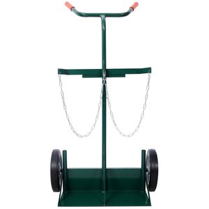 Carro de Transporte para Cilindros de Oxígeno Doble Grande con Ruedas de Goma Sólida de 10 Pulgadas, Capacidad de 440 lb, Carro para Cilindros de Soldadura - Product Image 4