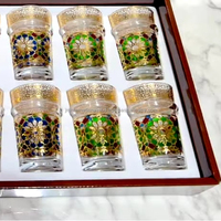 Meilleures ventes JM INTERNATIONAL – Coffret cadeau de verres à café et à thé marocains écologiques de style bohème, ensemble de tasses à thé de luxe avec impression personnalisée