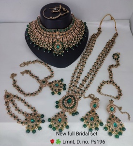 Conjunto de Joyería Nupcial Completo de Diseño Étnico Tradicional Indio, Chapado en Oro, de Aleación, Estilo Antiguo, con Collar y Maang, para Aniversario - Product Image 6