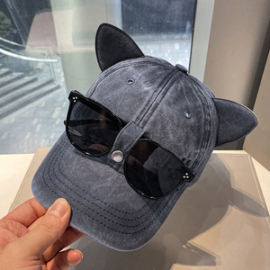 Nueva Gorra de Béisbol con Orejas de Gato, Estilo Y2K, de Algodón Lavado, Tipo Piloto, con Cierre a Presión, Gorras para Mujeres y Hombres, Protección Solar para Exteriores, Unisex - Product Image 5