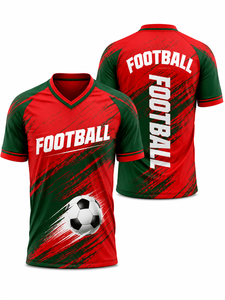 เสื้อฟุตบอลชายแบบสั่งทำพิเศษ ระบายอากาศได้ดี แห้งเร็ว เหมาะสำหรับออกกำลังกายและเล่นฟุตบอล - Product Image 1