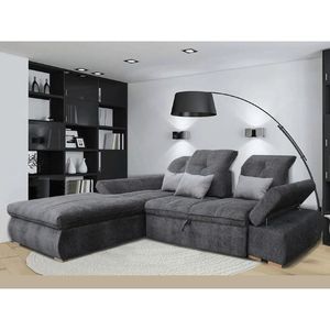 Luxury Solid Teak Wood Apartment Hospital Living Room Furniture Set Modern Dark Grey Fabric Square Sectional Convertible <b>Sleeper</b> - Product Image 1