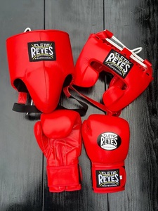 Guantes de Boxeo de Cuero Premium de Alta Calidad Estilo Mexicano Personalizados con Cierre de Gancho y Bucle, Protector de Mejillas, Protector de Cabeza, Protector Inguinal, Kit Antideslizante - Product Image 1