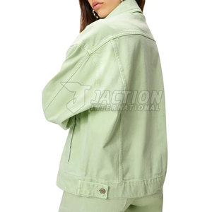 Top Selling Oversized Custom Made Design Women Jeans <b>Jacket</b> Latest Design <b>Cheap</b> Price OEM Service Women Jeans <b>Jacket</b> - Product Image 3