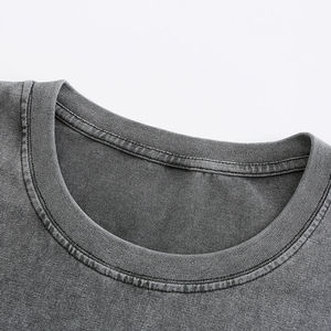 Camiseta de Manga Corta para Hombre, 100% Algodón, 260GSM, Lavado Ácido, Estilo Vintage, Personalizable al por Mayor, con Logotipo, Suave, Casual, de Color Sólido - Product Image 3