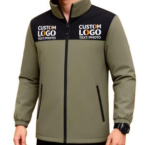 Men's Casual Turn-down Collar Zip-Up Fleece Jacket for Autumn Winter 3-Area Print Customizable Left/Right Chest Back - Product Image 1