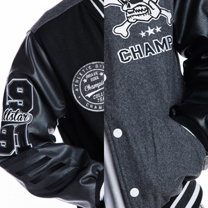 เสื้อแจ็คเก็ตวาร์ซิตี้คุณภาพสูง ปี 2025 ปักลายเชนิลล์ขนสัตว์ โลโก้แบบกำหนดเอง แขนหนังวินเทจ สำหรับผู้ชาย สไตล์เบสบอลฤดูหนาว - Product Image 6